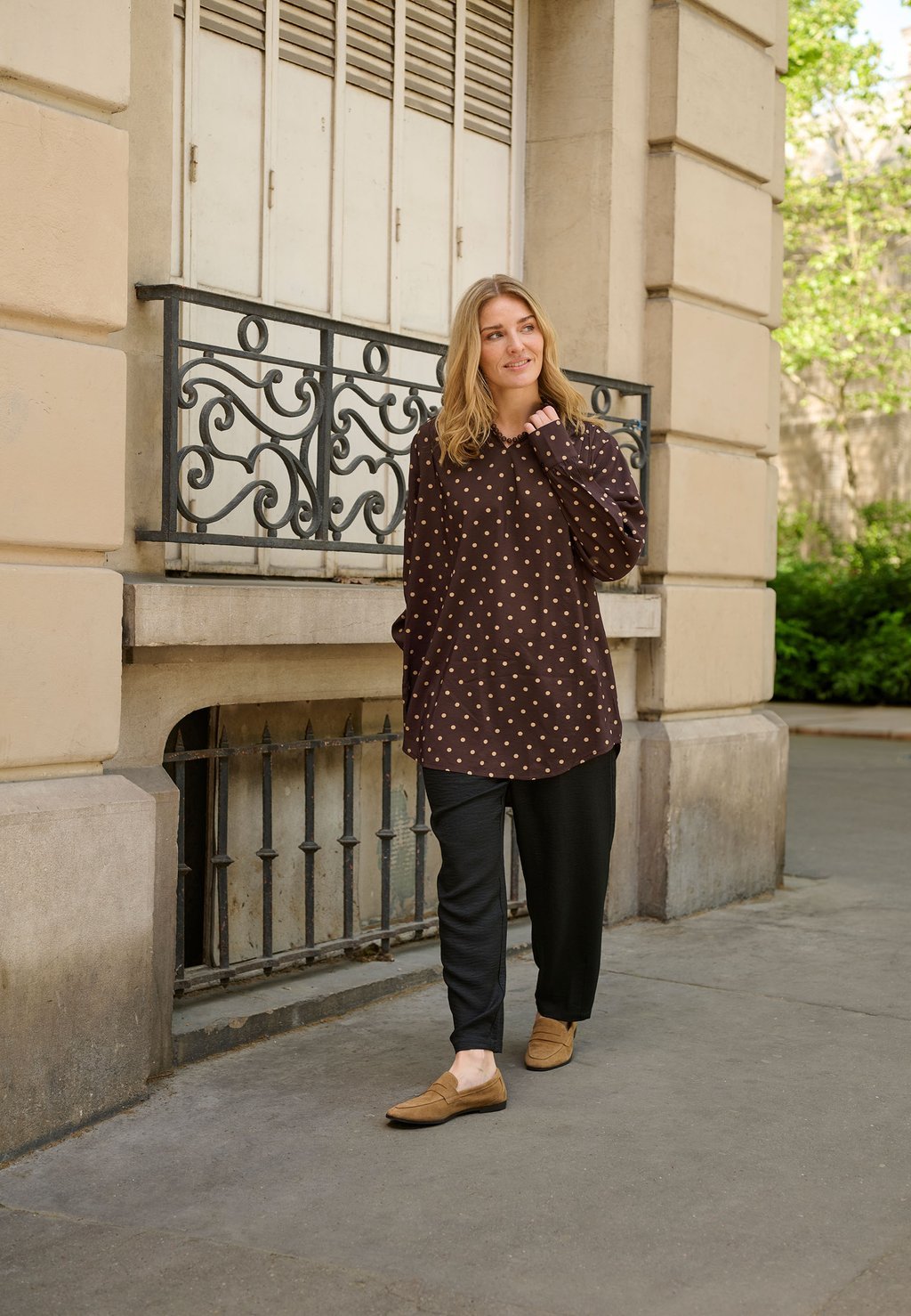 Polka dot tunic - molé moonbeam dot print