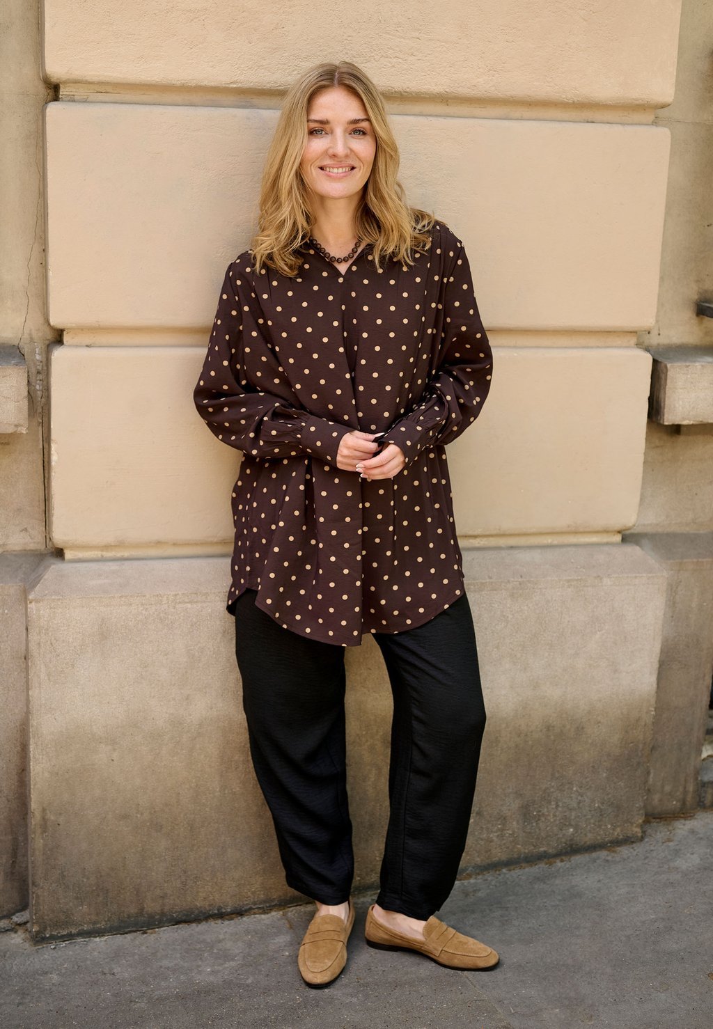 Polka dot tunic - molé moonbeam dot print