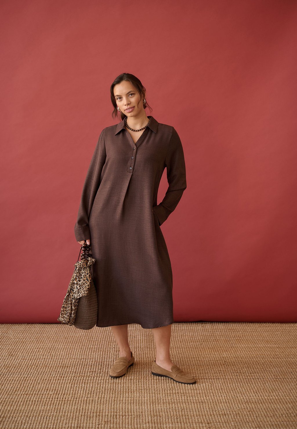 Shirt blouse - black coffee melange