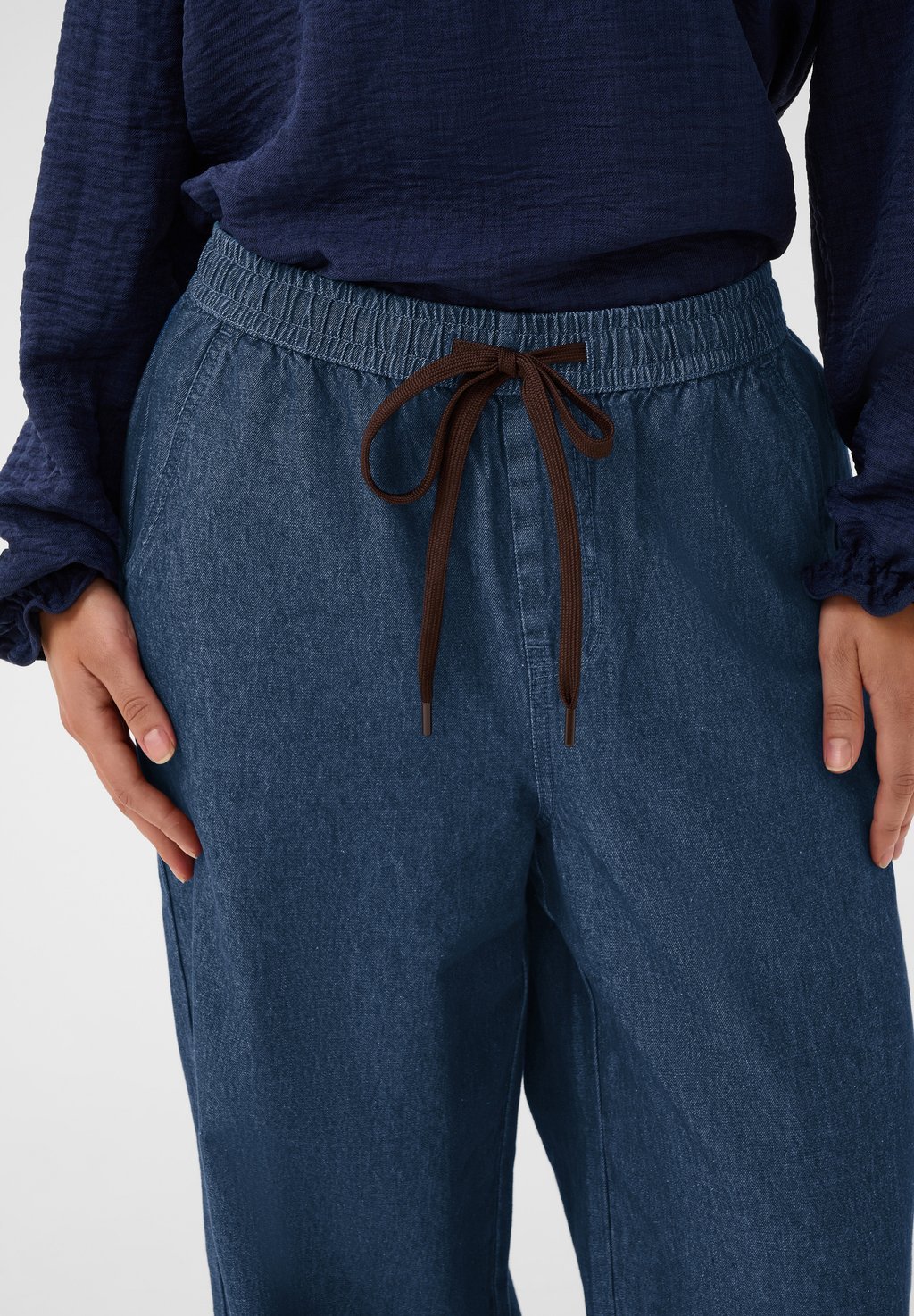 Wide-leg trousers - medium blue denim