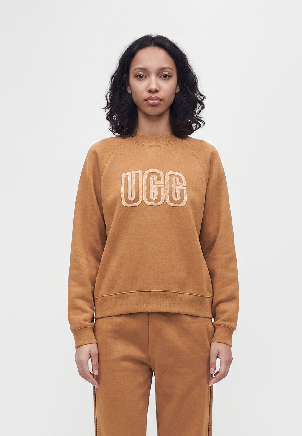 Crew-neck sweatshirt - chestnut