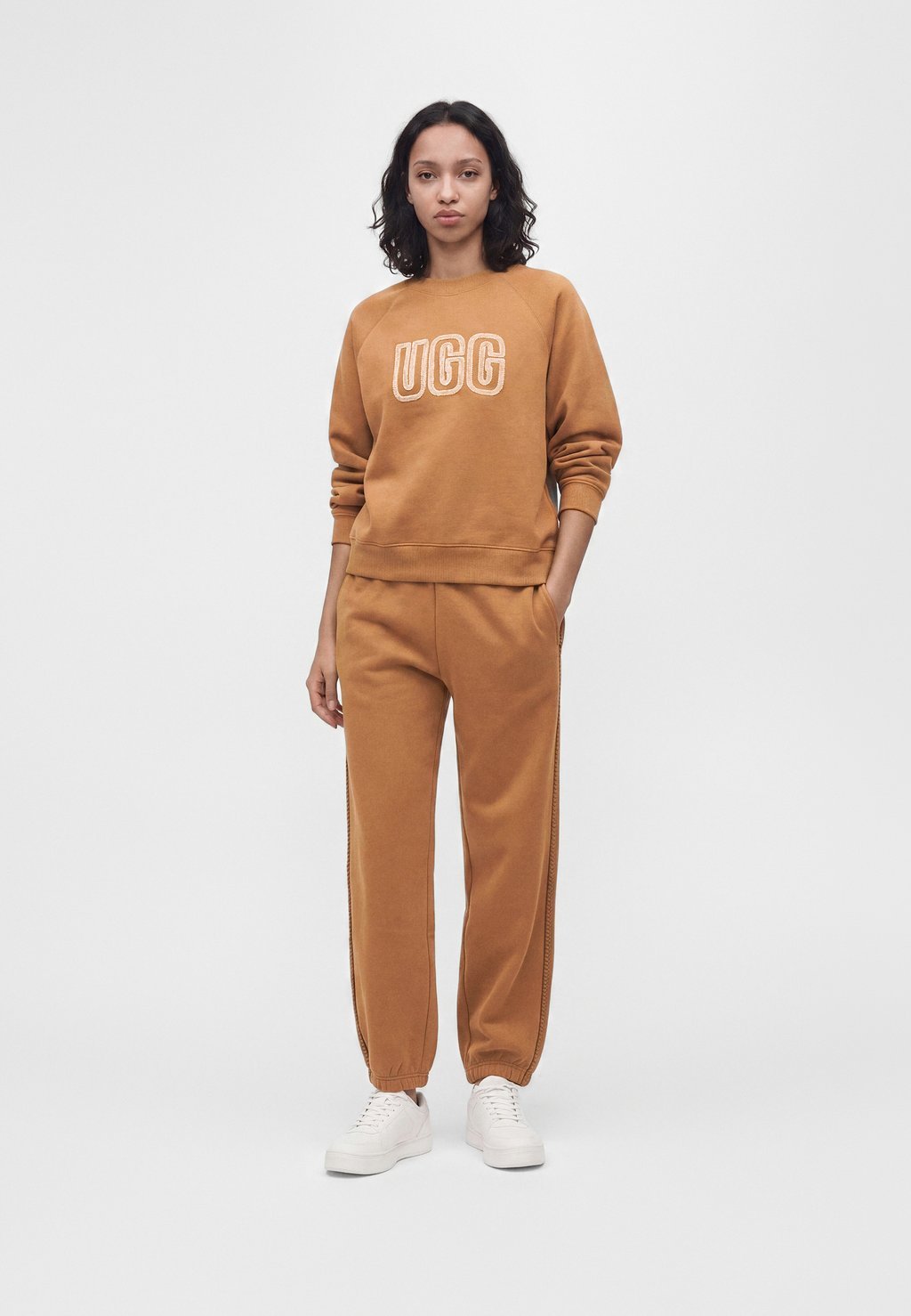 Crew-neck sweatshirt - chestnut