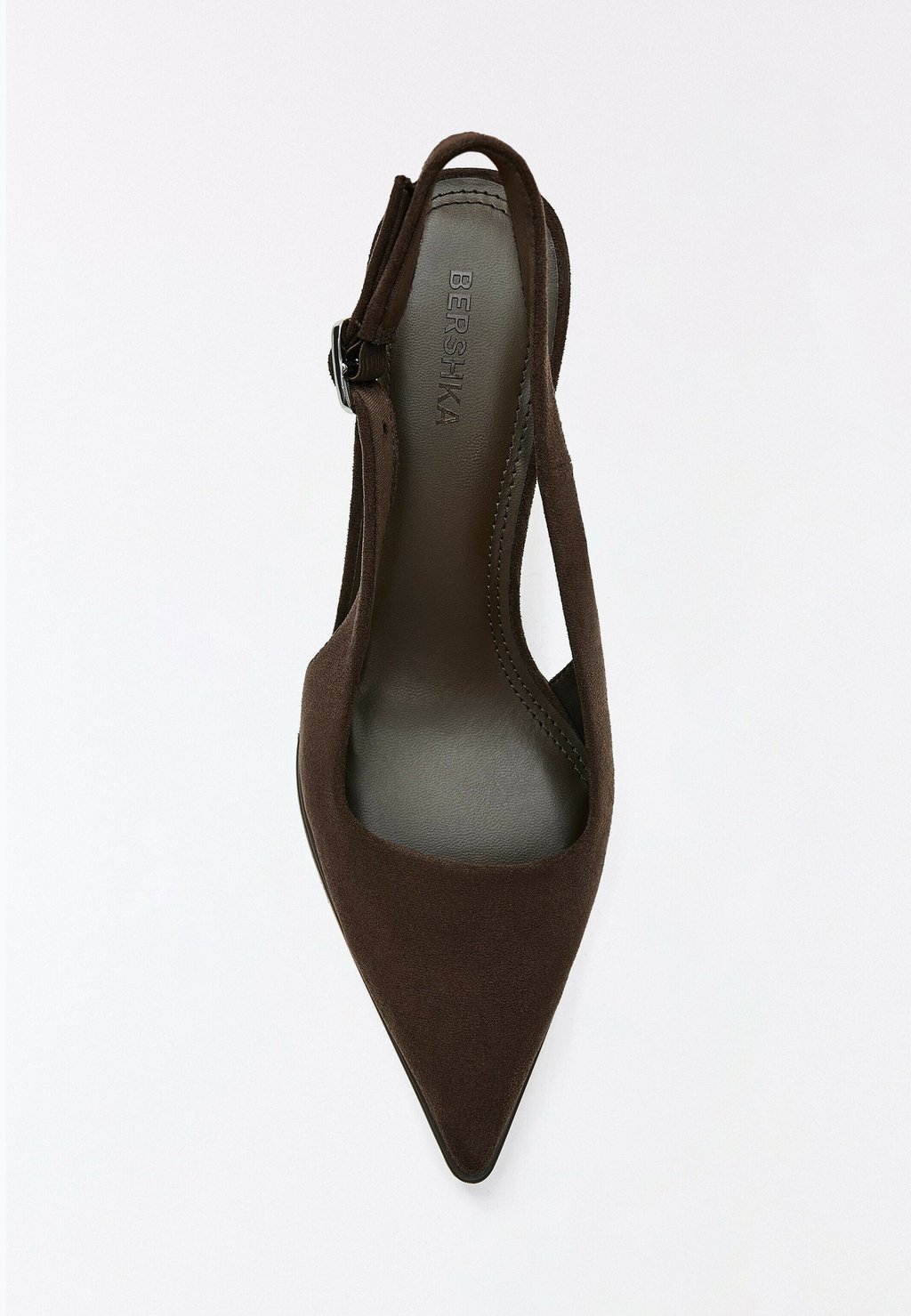 Spool-heel slingback court shoes - brown
