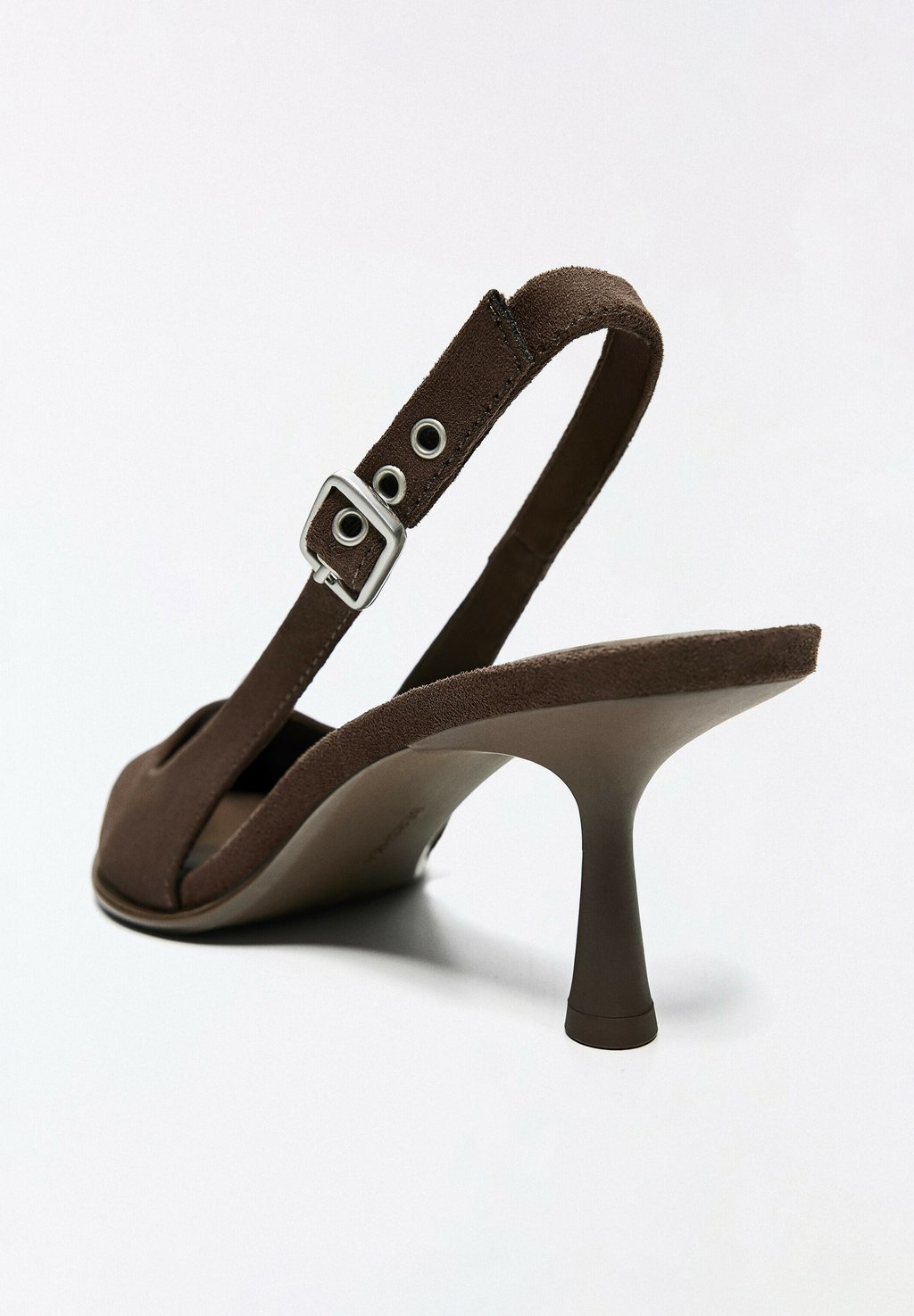 Spool-heel slingback court shoes - brown
