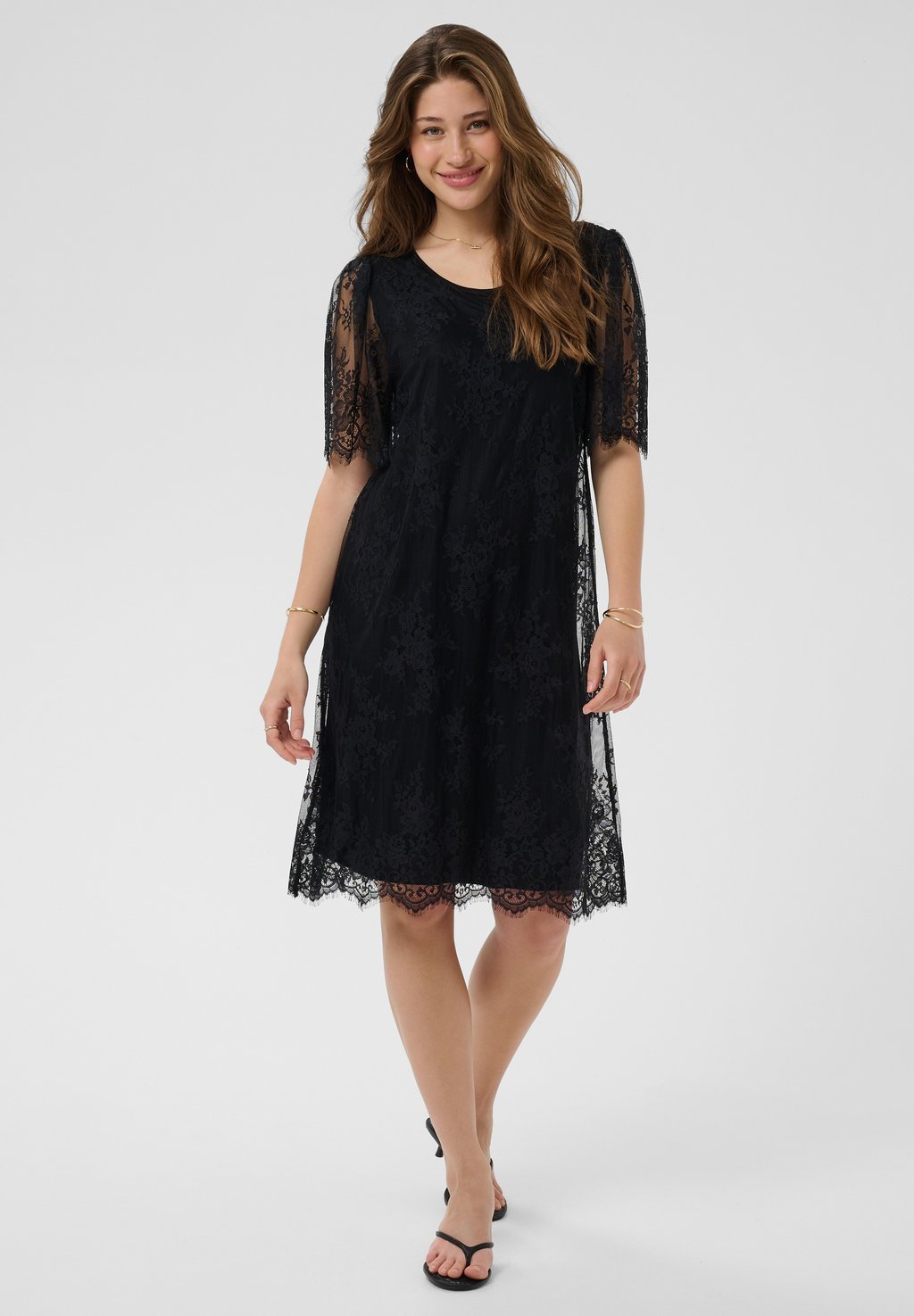 Short lace evening dress - pitch black