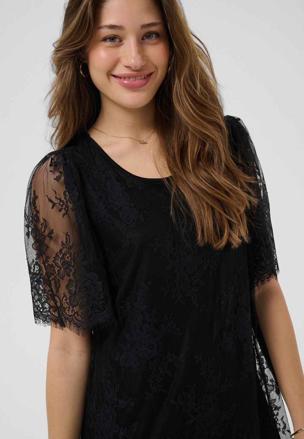 Short lace evening dress - pitch black