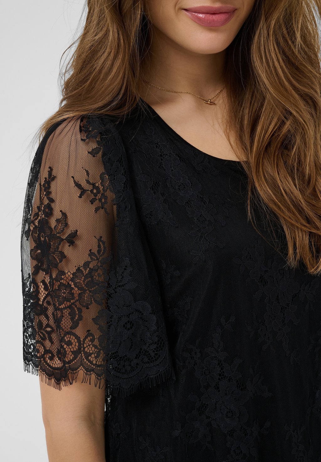 Short lace evening dress - pitch black