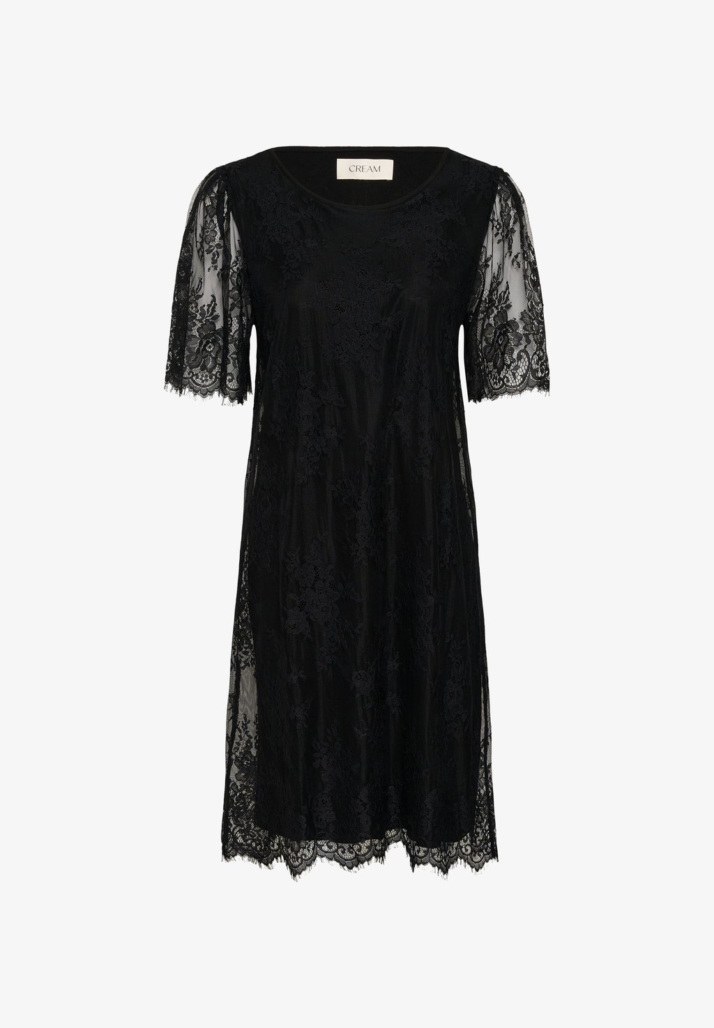 Short lace evening dress - pitch black