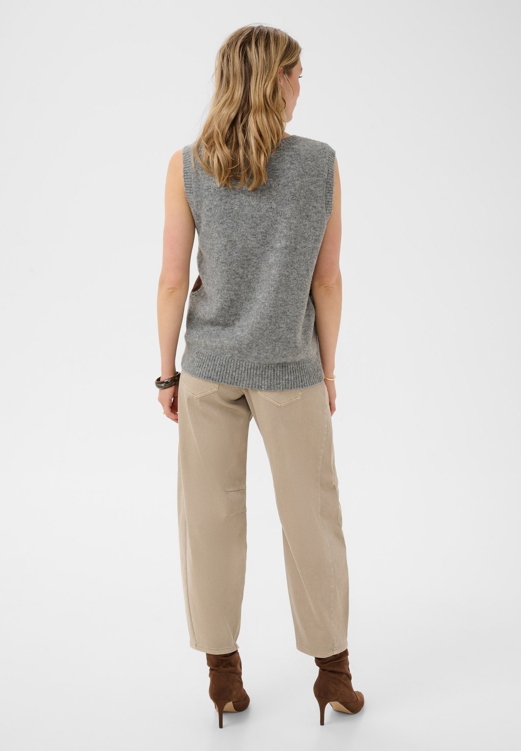 Knitted vest - grey melange