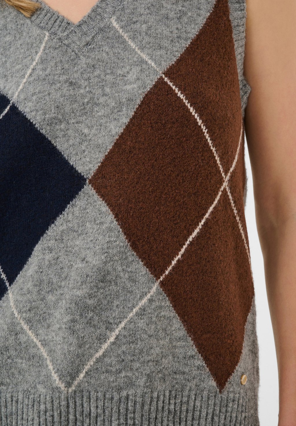 Knitted vest - grey melange