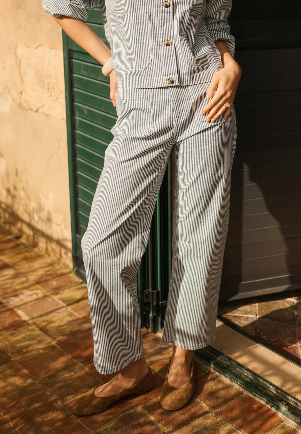 7/8 twill trousers - horizon blue milkboy