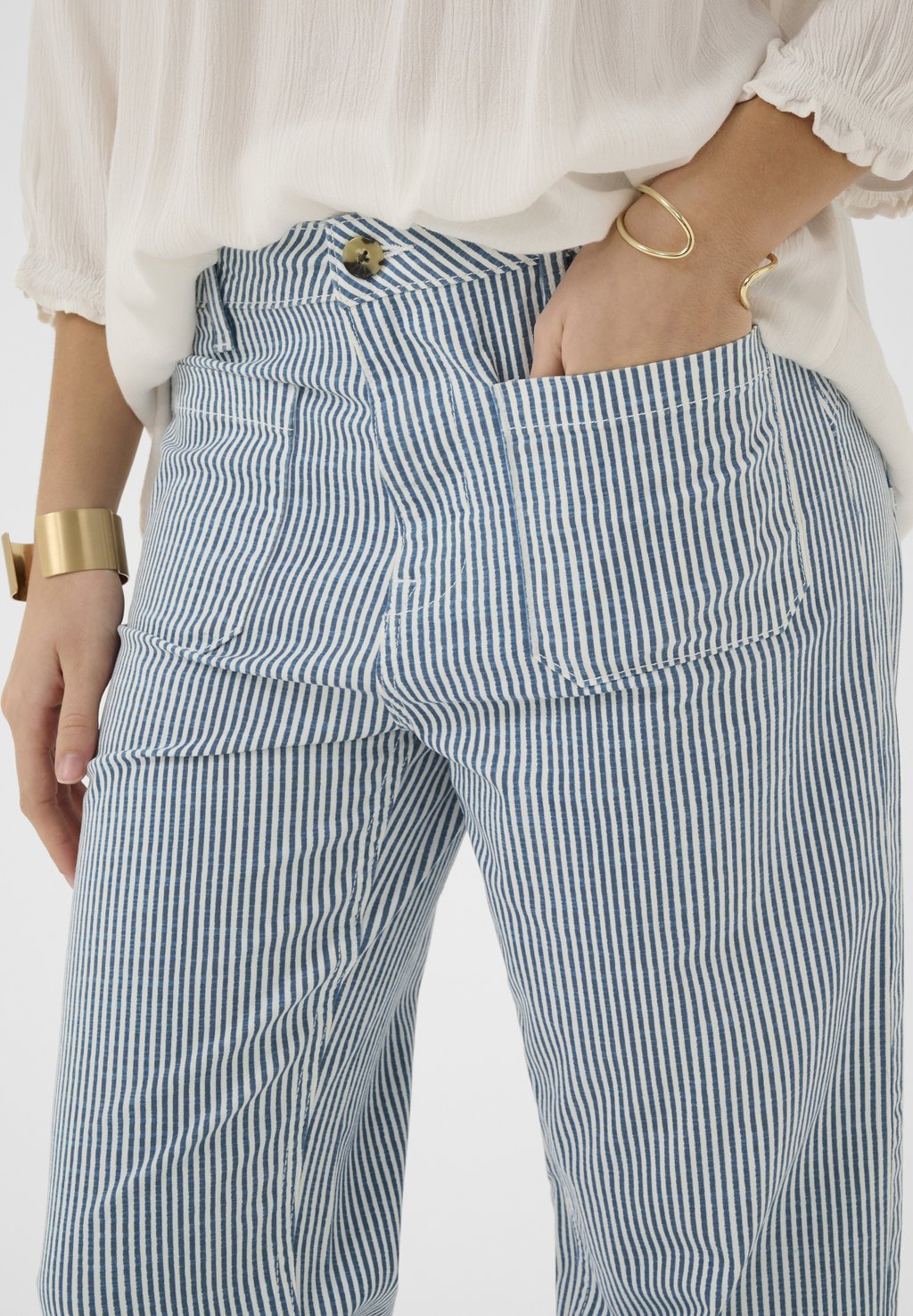 7/8 twill trousers - horizon blue milkboy