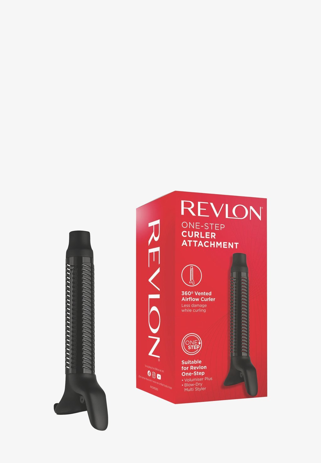 Styler attachment - 360° ventilated curling barrel - black